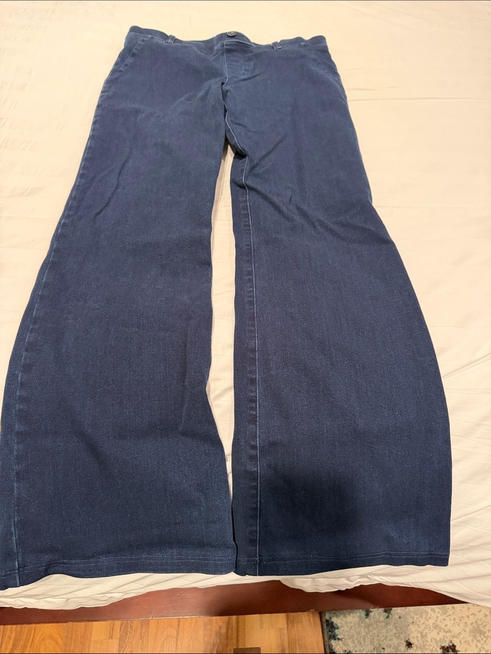 Betabrand Navy Wide-Leg Corduroy Pants